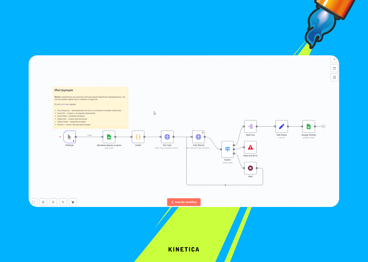 Обработка семантики в n8n